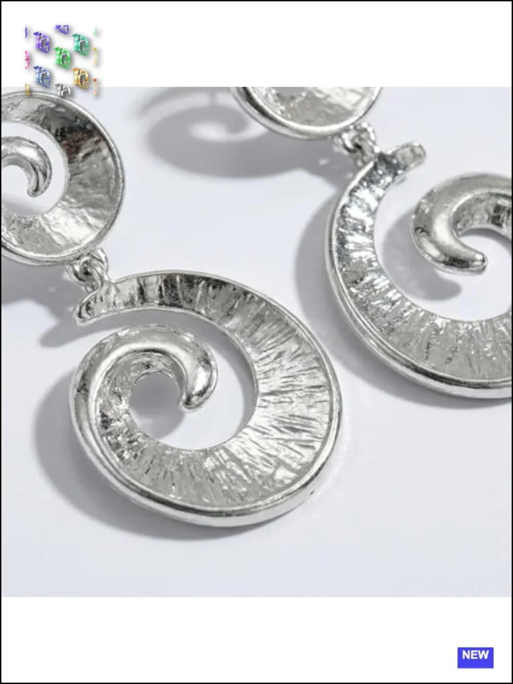 Layered Spiral Dangle Earrings, Chunky Geometric Swirl Statement Jewelry